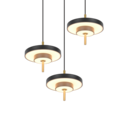 Trio Lighting Trio KEATON hanglamp | LED | zwart met goud | Ø 45 cm | IP20 | 3x 10W | 1200 lm | 2300+3000+4000K | dimbaar