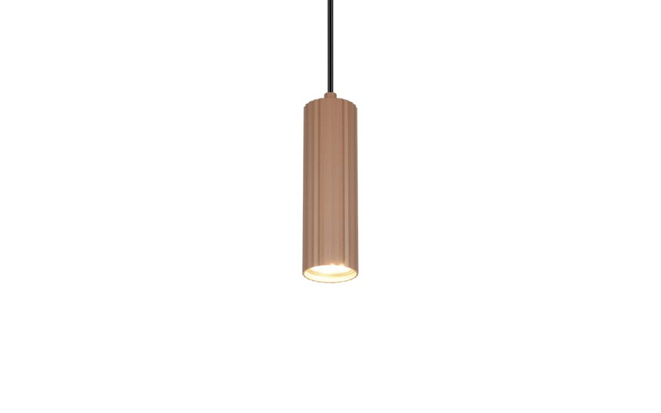 Trio Lighting Trio SOKA pendant light | 1x GU10 | mocha brown | Ø 9 cm | IP20 | 150 cm