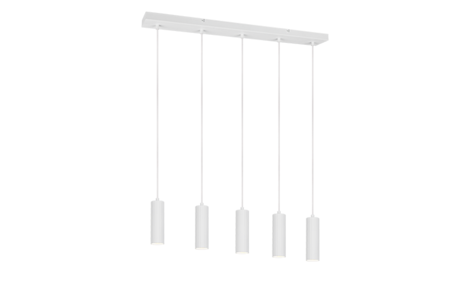 Trio Lighting Trio SOKA hanglamp | GU10 Fitting | wit mat | Ø 5,5 cm | IP20 | excl. 5x GU10 | max. 10W