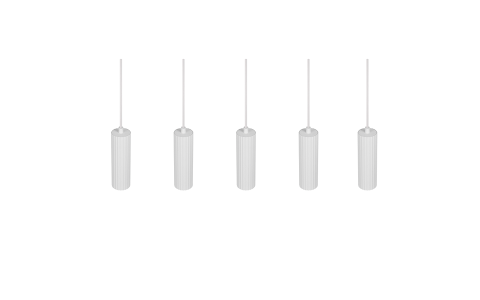 Trio Lighting Trio SOKA hanglamp | GU10 Fitting | wit mat | Ø 5,5 cm | IP20 | excl. 5x GU10 | max. 10W