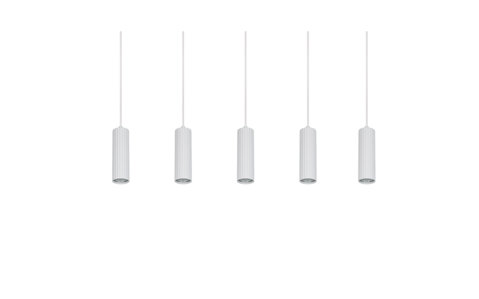 Trio Lighting Trio SOKA hanglamp | GU10 Fitting | wit mat | Ø 5,5 cm | IP20 | excl. 5x GU10 | max. 10W