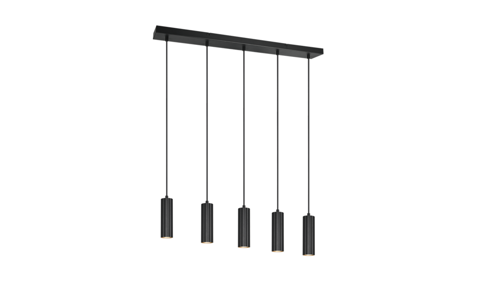 Trio Lighting Trio SOKA pendant light | 5x GU10 | black | Ø 85 cm | IP20 | 150 cm