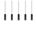 Trio Lighting Trio SOKA hanglamp | GU10 Fitting | mat zwart | Ø 5,5 cm | IP20 | excl. 5x GU10 | max. 10W