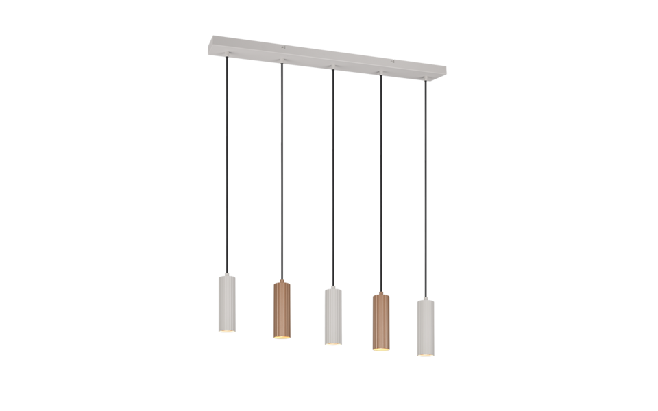 Trio Lighting Trio SOKA hanglamp | GU10 Fitting | koffie | Ø 5,5 cm | IP20 | excl. 5x GU10 | max. 10W Trio Lighting Trio SOKA hanglamp | GU10 Fitting | koffie | Ø 5,5 cm | IP20 | excl. 5x GU10 | max. 10W