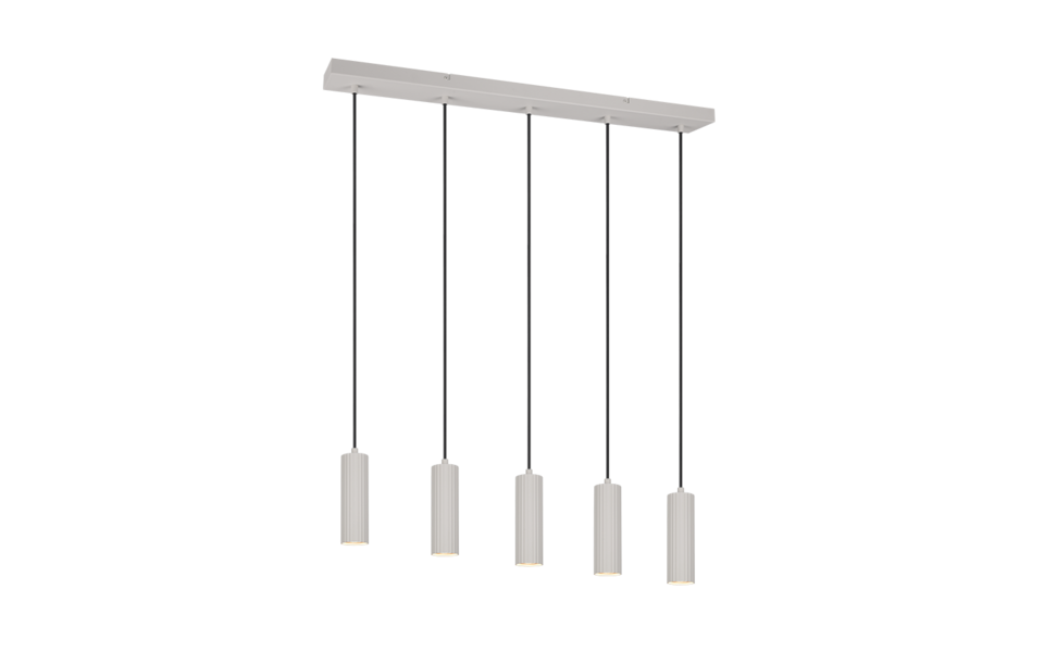 Trio Lighting Trio SOKA hanglamp | GU10 Fitting | warm grijs | Ø 5,5 cm | IP20 | excl. 5x GU10 | max. 10W Trio Lighting Trio SOKA hanglamp | GU10 Fitting | warm grijs | Ø 5,5 cm | IP20 | excl. 5x GU10 | max. 10W