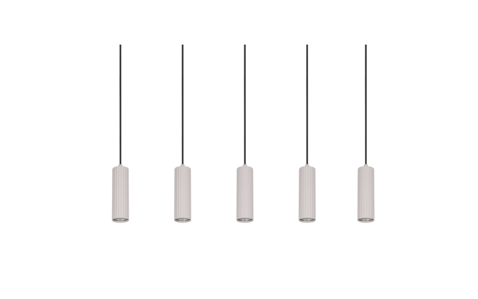 Trio Lighting Trio SOKA hanglamp | GU10 Fitting | warm grijs | Ø 5,5 cm | IP20 | excl. 5x GU10 | max. 10W Trio Lighting Trio SOKA hanglamp | GU10 Fitting | warm grijs | Ø 5,5 cm | IP20 | excl. 5x GU10 | max. 10W