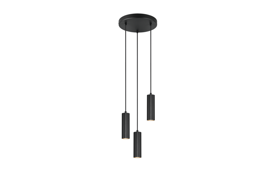 Trio Lighting Trio SOKA pendant light | 3x GU10 | black | Ø 28 cm | IP20 | 150 cm Trio Lighting Trio SOKA pendant light | 3x GU10 | black | Ø 28 cm | IP20 | 150 cm