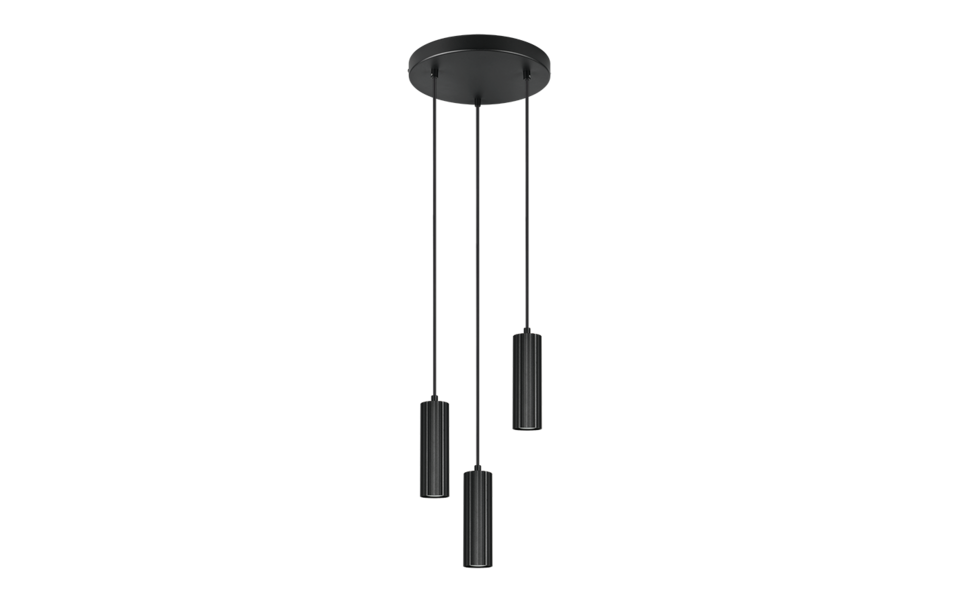 Trio Lighting Trio SOKA hanglamp | GU10 Fitting | mat zwart | Ø 28 cm | IP20 | excl. 3x GU10 | max. 10W