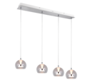Trio Lighting Trio FLYNT hanglamp | LED | chroom met transparant | Ø 16 cm | IP20 | 4x 8W | 880 lm | 2300+3000+4000K | dimbaar
