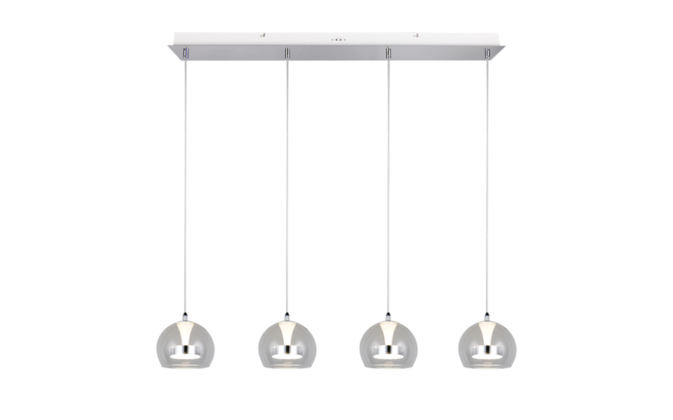 Trio Lighting Trio FLYNT hanglamp | LED | chroom met transparant | Ø 16 cm | IP20 | 4x 8W | 880 lm | 2300+3000+4000K | dimbaar Trio Lighting Trio FLYNT hanglamp | LED | chroom met transparant | Ø 16 cm | IP20 | 4x 8W | 880 lm | 2300+3000+4000K | dimbaar