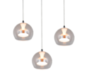 Trio Lighting Trio FLYNT hanglamp | LED | chroom met transparant | Ø 42 cm | IP20 | 3x 8W | 880 lm | 2300+3000+4000K | dimbaar