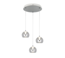 Trio Lighting Trio FLYNT hanglamp | LED | chroom met transparant | Ø 42 cm | IP20 | 3x 8W | 880 lm | 2300+3000+4000K | dimbaar