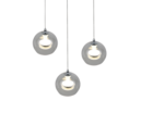 Trio Lighting Trio FLYNT hanglamp | LED | chroom met transparant | Ø 42 cm | IP20 | 3x 8W | 880 lm | 2300+3000+4000K | dimbaar