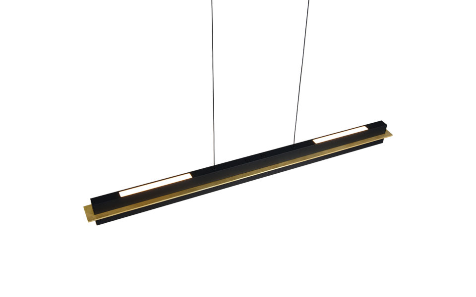 Trio Lighting Trio EMERSON LED pendant light | 1x 24W | black with gold | IP20 | 150 cm