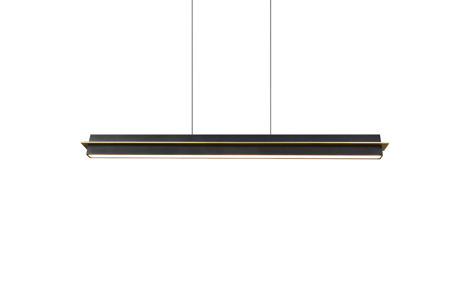 Trio Lighting Trio EMERSON LED pendant light | 1x 24W | black with gold | IP20 | 150 cm