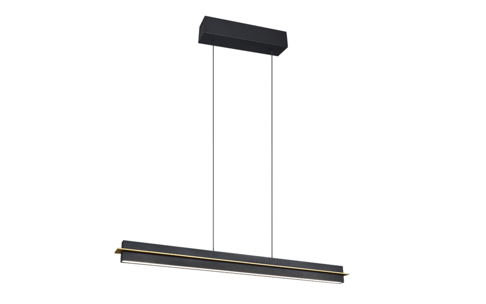 Trio Lighting Trio EMERSON LED pendant light | 1x 24W | black with gold | IP20 | 150 cm