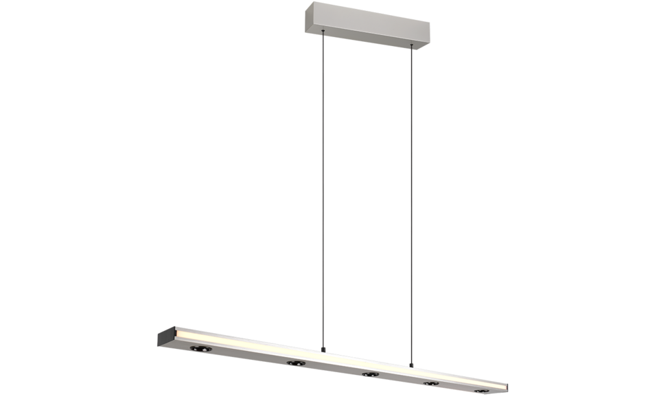 Trio Lighting Trio GRAHAM hanglamp | LED | nikkel mat | 109 x 9 cm | IP20 | 4,5W,10W | 480 lm, 1x 920 lm | 2300+3000+4000K | dimbaar