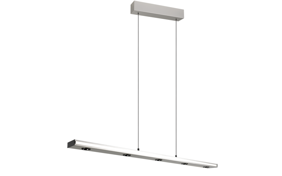 Trio Lighting Trio GRAHAM hanglamp | LED | nikkel mat | 109 x 9 cm | IP20 | 4,5W,10W | 480 lm, 1x 920 lm | 2300+3000+4000K | dimbaar