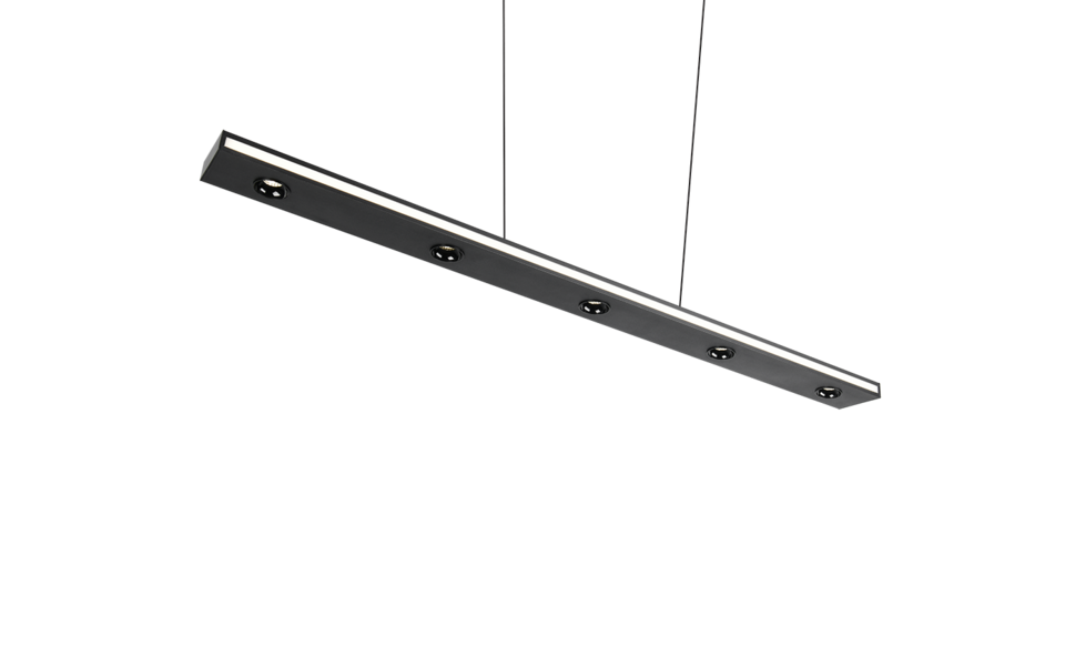 Trio Lighting Trio GRAHAM hanglamp | LED | mat zwart | 109 x 9 cm | IP20 | 4,5W,10W | 480 lm, 1x 920 lm | 2300+3000+4000K | dimbaar