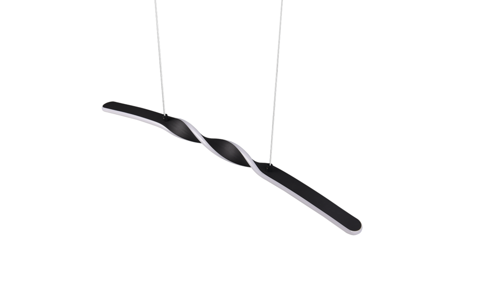 Trio Lighting Trio GINKO hanglamp | LED | mat zwart | 79 x 9 cm | IP20 | 1x 18W | 1980 lm | 3000K | dimbaar