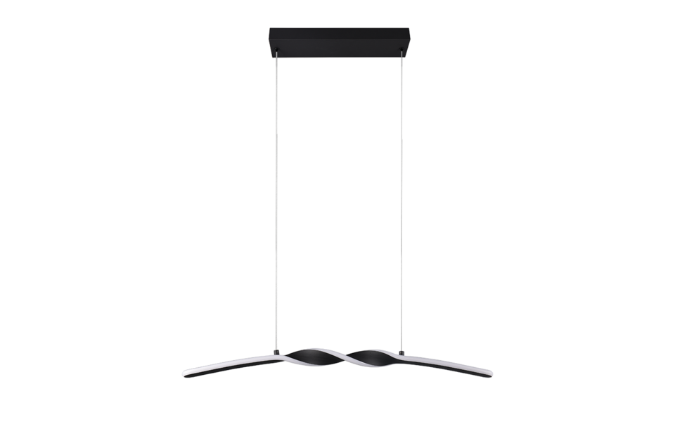 Trio Lighting Trio GINKO hanglamp | LED | mat zwart | 79 x 9 cm | IP20 | 1x 18W | 1980 lm | 3000K | dimbaar