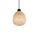Trio Lighting Trio AMELIE hanglamp | E27 Fitting | mat zwart met natuurlijke afwerking | Ø 18 cm | IP20 | excl. 1x E27 | max. 10W