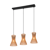 Trio BIJOU hanglamp | mat zwart/bruin | IP20 | E27 | 75 x 20 cm Trio BIJOU hanglamp | mat zwart/bruin | IP20 | E27 | 75 x 20 cm