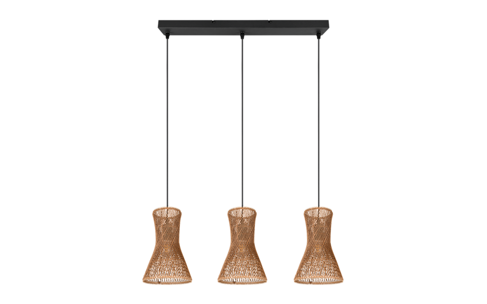 Trio Lighting Trio BIJOU hanglamp | E27 Fitting | mat zwart met bruin | 75 x 20 cm | IP20 | excl. 3x E27 | max. 10W Trio Lighting Trio BIJOU hanglamp | E27 Fitting | mat zwart met bruin | 75 x 20 cm | IP20 | excl. 3x E27 | max. 10W