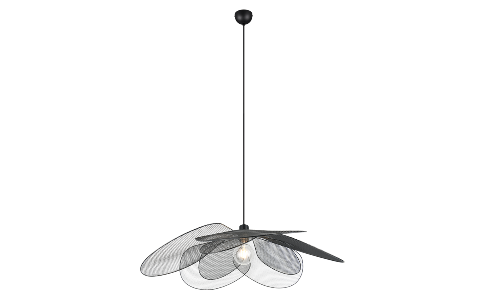 Trio Lighting Trio FLEURE hanglamp | E27 Fitting | mat zwart | Ø 87 cm | IP20 | excl. 1x E27 | max. 60W Trio Lighting Trio FLEURE hanglamp | E27 Fitting | mat zwart | Ø 87 cm | IP20 | excl. 1x E27 | max. 60W