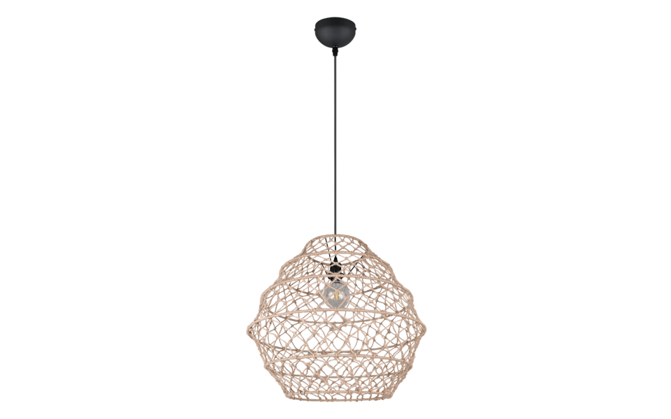 Trio Lighting Trio HIVE hanglamp | E27 Fitting | mat zwart met natuurlijke afwerking | Ø 60 cm | IP20 | excl. 1x E27 | max. 60W Trio Lighting Trio HIVE hanglamp | E27 Fitting | mat zwart met natuurlijke afwerking | Ø 60 cm | IP20 | excl. 1x E27 | max. 60W