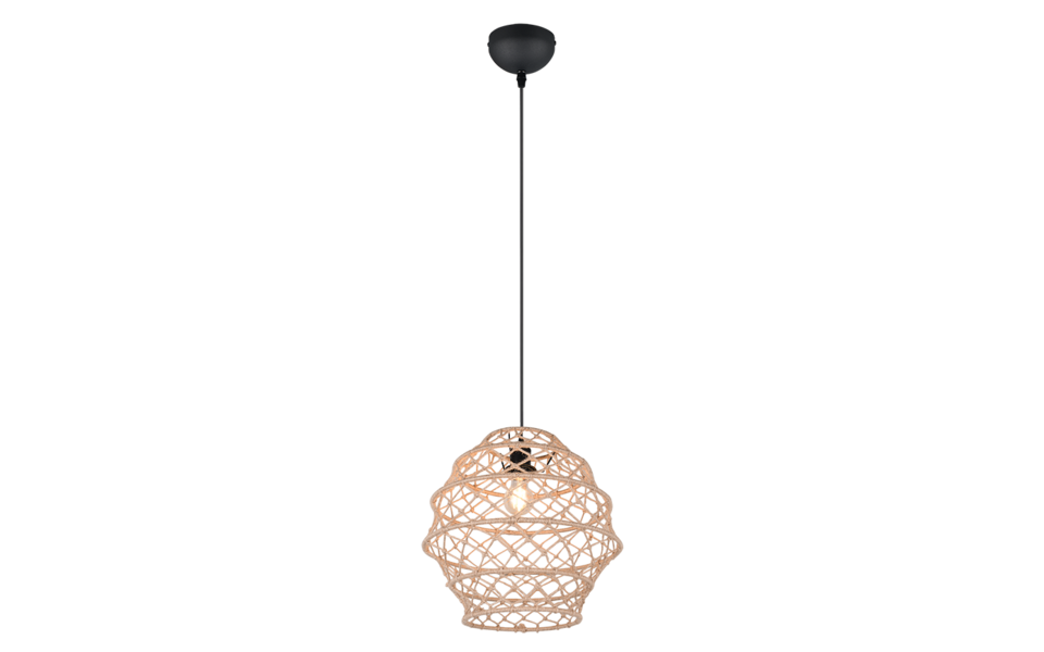 Trio Lighting Trio HIVE hanglamp | E27 Fitting | mat zwart met natuurlijke afwerking | Ø 38,5 cm | IP20 | excl. 1x E27 | max. 10W Trio Lighting Trio HIVE hanglamp | E27 Fitting | mat zwart met natuurlijke afwerking | Ø 38,5 cm | IP20 | excl. 1x E27 | max. 10W