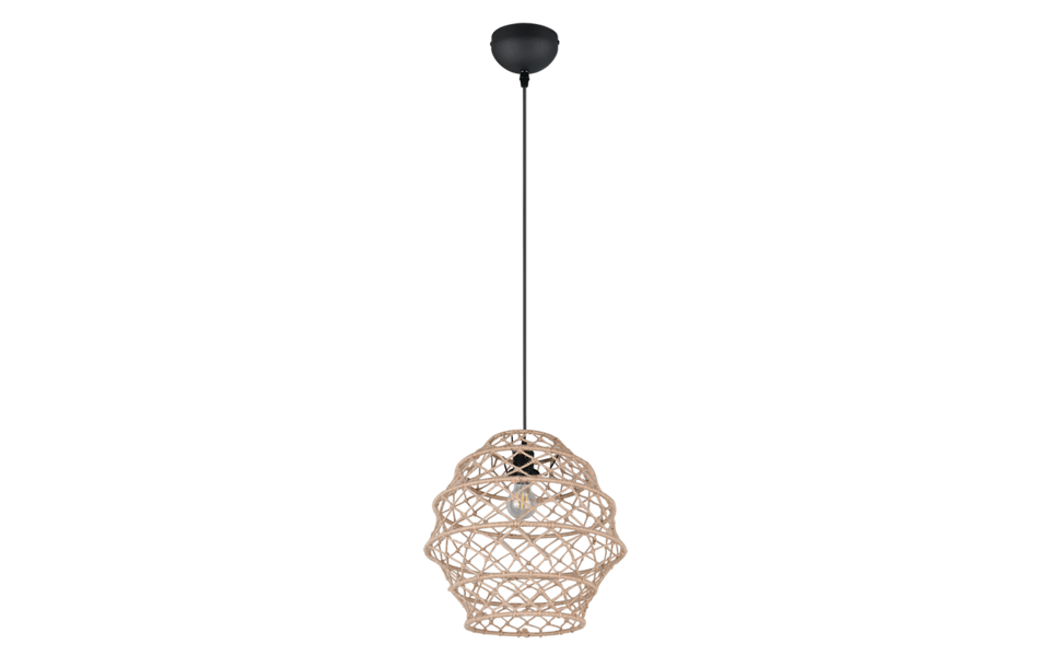 Trio Lighting Trio HIVE hanglamp | E27 Fitting | mat zwart met natuurlijke afwerking | Ø 38,5 cm | IP20 | excl. 1x E27 | max. 10W Trio Lighting Trio HIVE hanglamp | E27 Fitting | mat zwart met natuurlijke afwerking | Ø 38,5 cm | IP20 | excl. 1x E27 | max. 10W