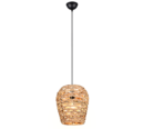 Trio Lighting Trio JEAN hanglamp | E27 Fitting | mat zwart met natuurlijke afwerking | Ø 29 cm | IP20 | excl. 1x E27 | max. 10W