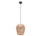 Trio Lighting Trio JEAN hanglamp | E27 Fitting | mat zwart met natuurlijke afwerking | Ø 29 cm | IP20 | excl. 1x E27 | max. 10W