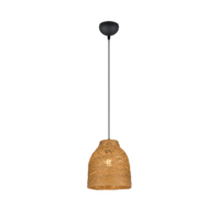 Trio JOELINE hanglamp | mat zwart/bruin | IP20 | E27 | Ø 25 cm
