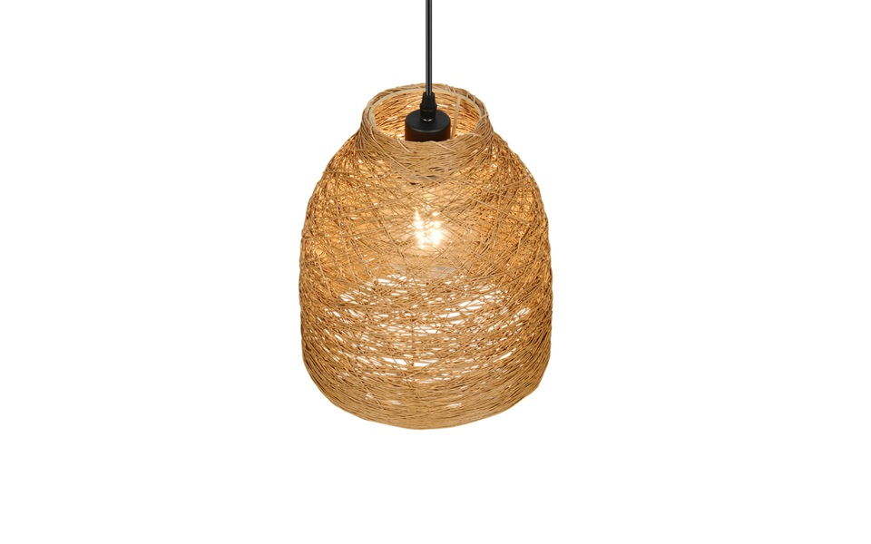 Trio Lighting Trio JOELINE hanglamp | E27 Fitting | mat zwart met bruin | Ø 25 cm | IP20 | excl. 1x E27 | max. 10W