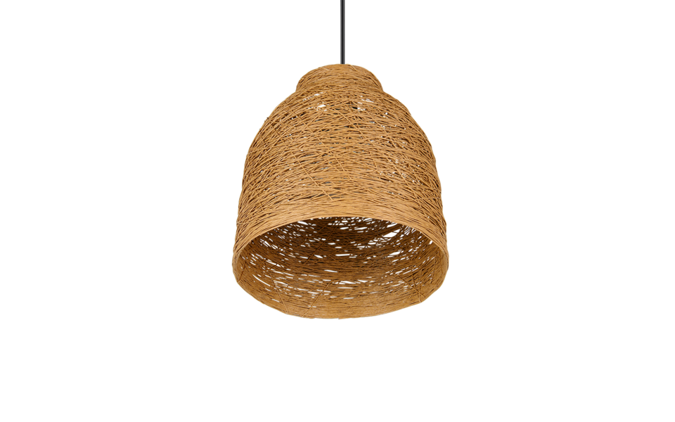 Trio Lighting Trio JOELINE hanglamp | E27 Fitting | mat zwart met bruin | Ø 25 cm | IP20 | excl. 1x E27 | max. 10W