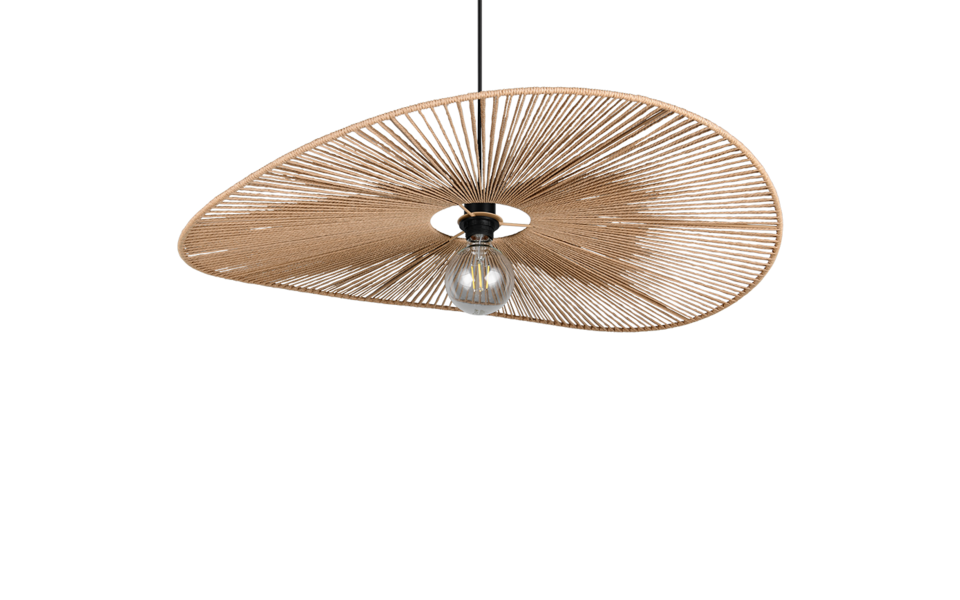 Trio Lighting Trio LAURINE hanglamp | E27 Fitting | mat zwart met bruin | Ø 78 cm | IP20 | excl. 1x E27 | max. 40W