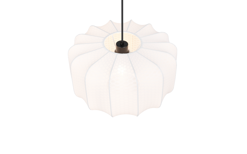 Trio Lighting Trio MADLEINE hanglamp | E27 Fitting | mat zwart met wit | Ø 40 cm | IP20 | excl. 1x E27 | max. 10W