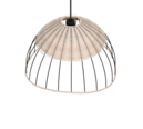 Trio Lighting Trio SANDRINE hanglamp | E27 Fitting | mat zwart met natuurlijke afwerking | Ø 48 cm | IP20 | excl. 1x E27 | max. 28W