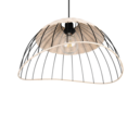 Trio Lighting Trio SANDRINE hanglamp | E27 Fitting | mat zwart met natuurlijke afwerking | Ø 48 cm | IP20 | excl. 1x E27 | max. 28W
