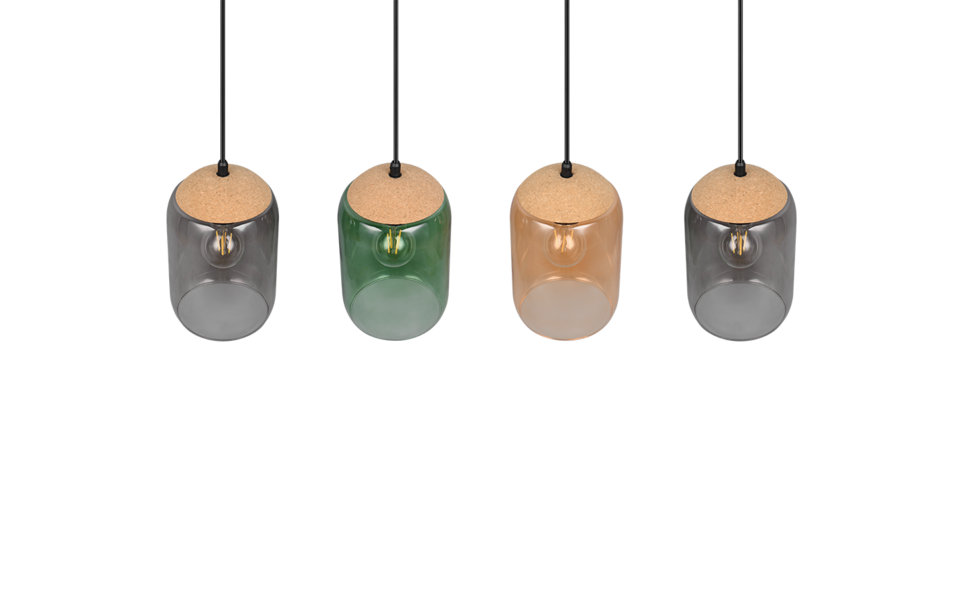 Trio Lighting Trio CORK pendant light | 4x E27 max 40W | IP20 | 150 cm Trio Lighting Trio CORK pendant light | 4x E27 max 40W | IP20 | 150 cm