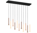 Trio Lighting Trio FIATO hanglamp | LED | mat zwart met taupe met koffie | 115 x 15 cm | IP20 | 11x 3W | 400 lm | 2300+3000+4000K | dimbaar