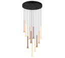 Trio Lighting Trio FIATO hanglamp | LED | mat zwart met taupe met koffie | Ø 40,5 cm | IP20 | 11x 3W | 400 lm | 2300+3000+4000K | dimbaar