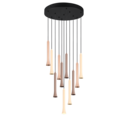 Trio Lighting Trio FIATO hanglamp | LED | mat zwart met taupe met koffie | Ø 40,5 cm | IP20 | 11x 3W | 400 lm | 2300+3000+4000K | dimbaar