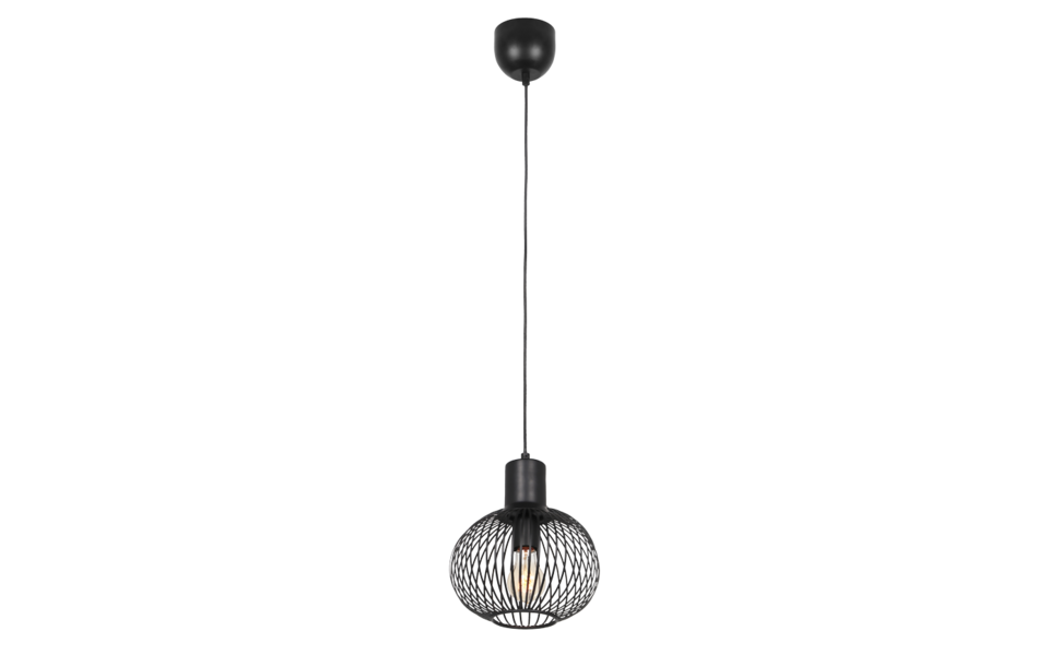 Trio Lighting Trio GILA pendant light | 1x E27 max 40W | black | Ø 23 cm | IP20 | 150 cm Trio Lighting Trio GILA pendant light | 1x E27 max 40W | black | Ø 23 cm | IP20 | 150 cm