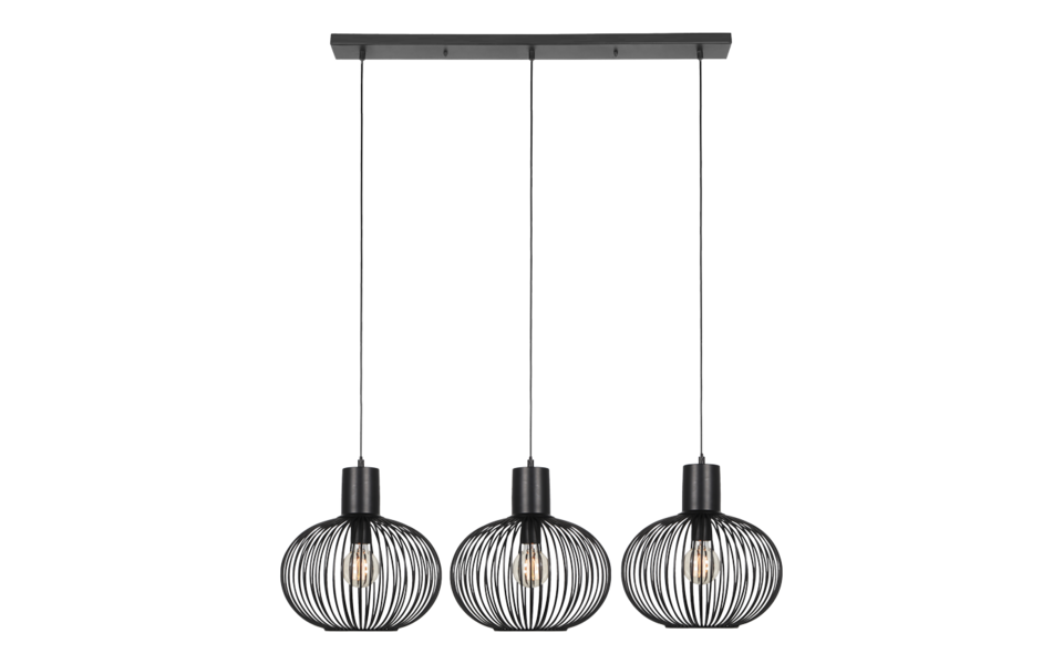 Trio Lighting Trio GILA pendant light | 3x E27 max 40W | black | IP20 | 150 cm Trio Lighting Trio GILA pendant light | 3x E27 max 40W | black | IP20 | 150 cm