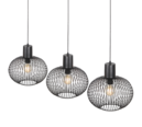 Trio Lighting Trio GILA hanglamp | E27 Fitting | mat zwart | 120 x 33 cm | IP20 | excl. 3x E27 | max. 10W
