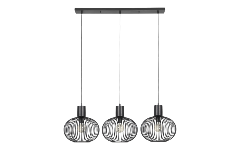 Trio Lighting Trio GILA hanglamp | E27 Fitting | mat zwart | 120 x 33 cm | IP20 | excl. 3x E27 | max. 10W Trio Lighting Trio GILA hanglamp | E27 Fitting | mat zwart | 120 x 33 cm | IP20 | excl. 3x E27 | max. 10W