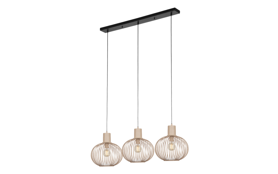 Trio Lighting Trio GILA hanglamp | E27 Fitting | zand | 120 x 33 cm | IP20 | excl. 3x E27 | max. 10W Trio Lighting Trio GILA hanglamp | E27 Fitting | zand | 120 x 33 cm | IP20 | excl. 3x E27 | max. 10W